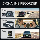 New Model 3 Channel Dash Car Camera 1080P Dash Cam Mini Car DVR 170 ° Wide-angle Recorder Hidden Type HD Camera for Car Dash Cam
